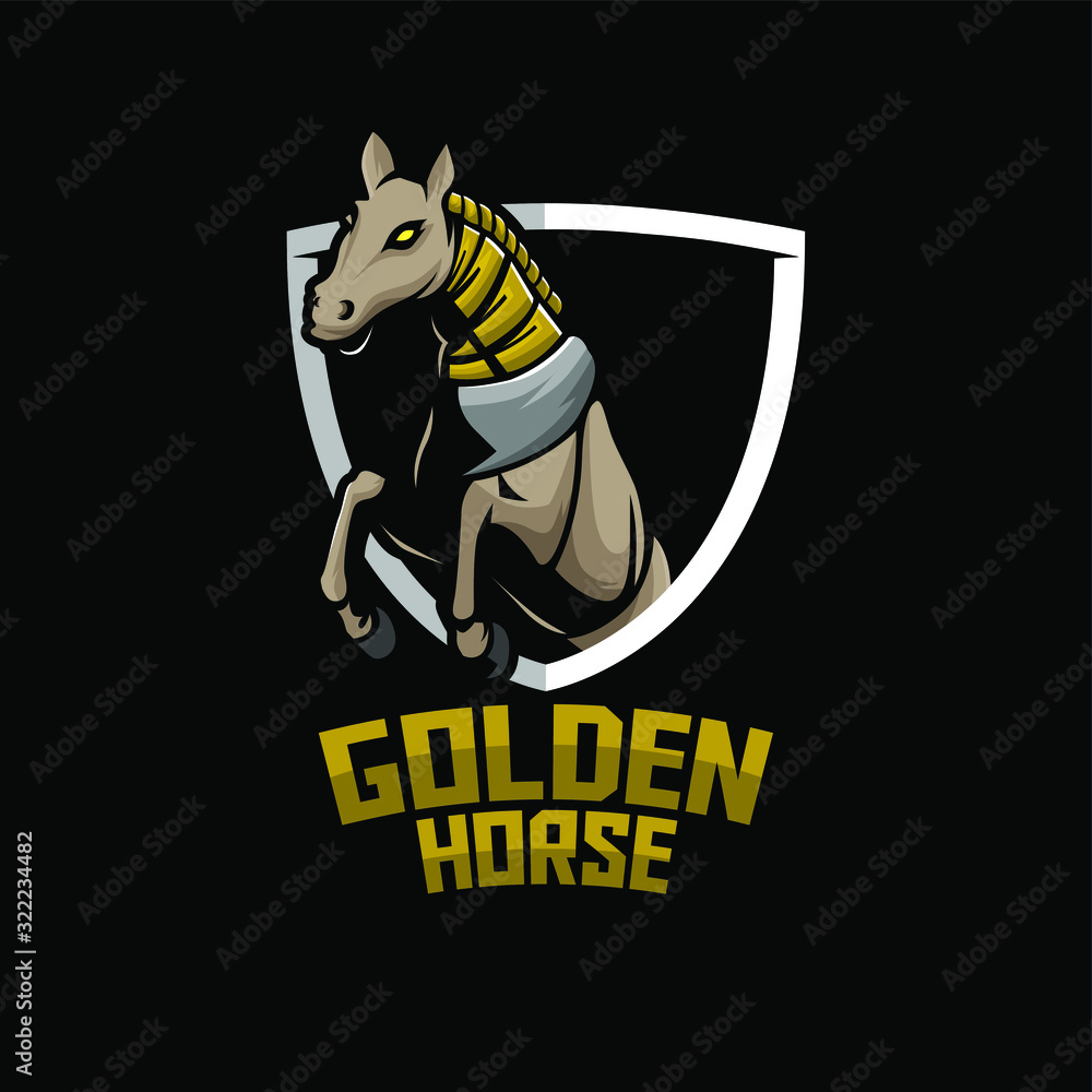 Horse mascot logo. Horse esport logo