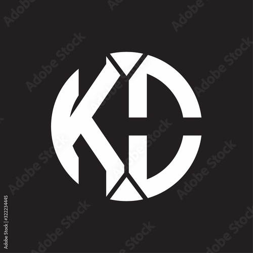 KO Logo monogram with piece circle ribbon style