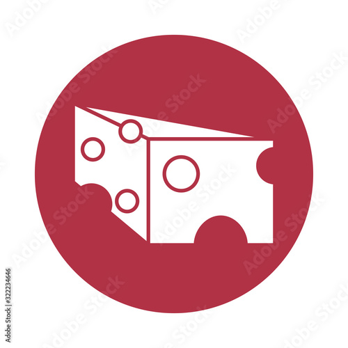 delicious cheese portion isolated icon