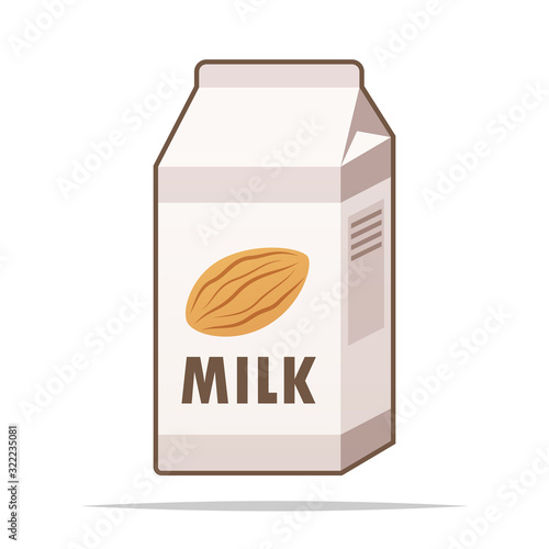 Almond milk vector isolated illustration