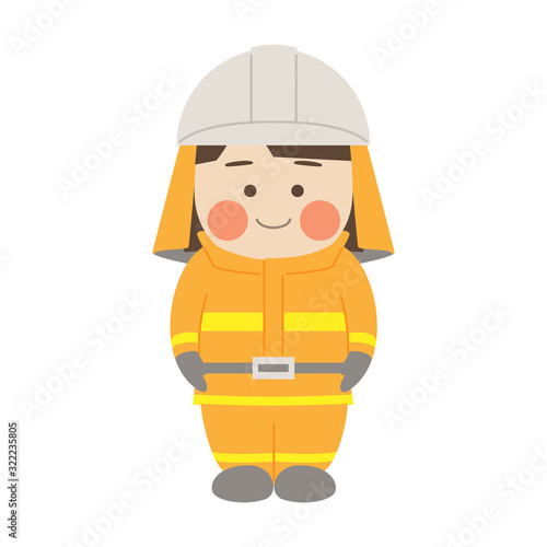 女性キャラクター消防士
