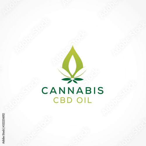 cannabis cbd oil drop logo