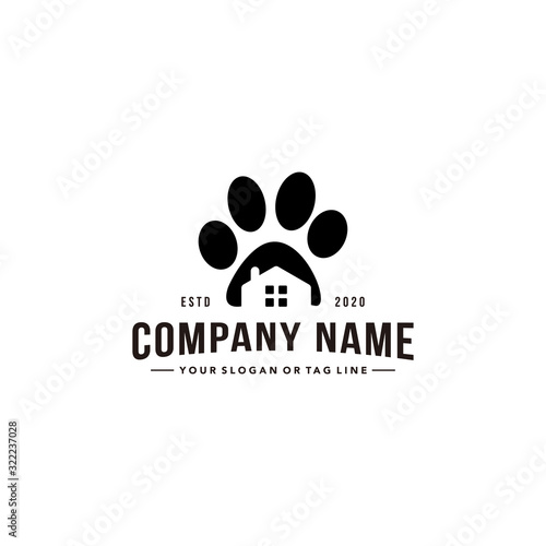 creative pet home logo design vector template