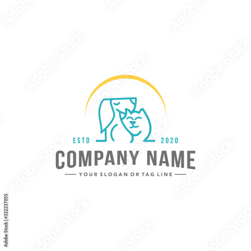 creative pet logo design vector