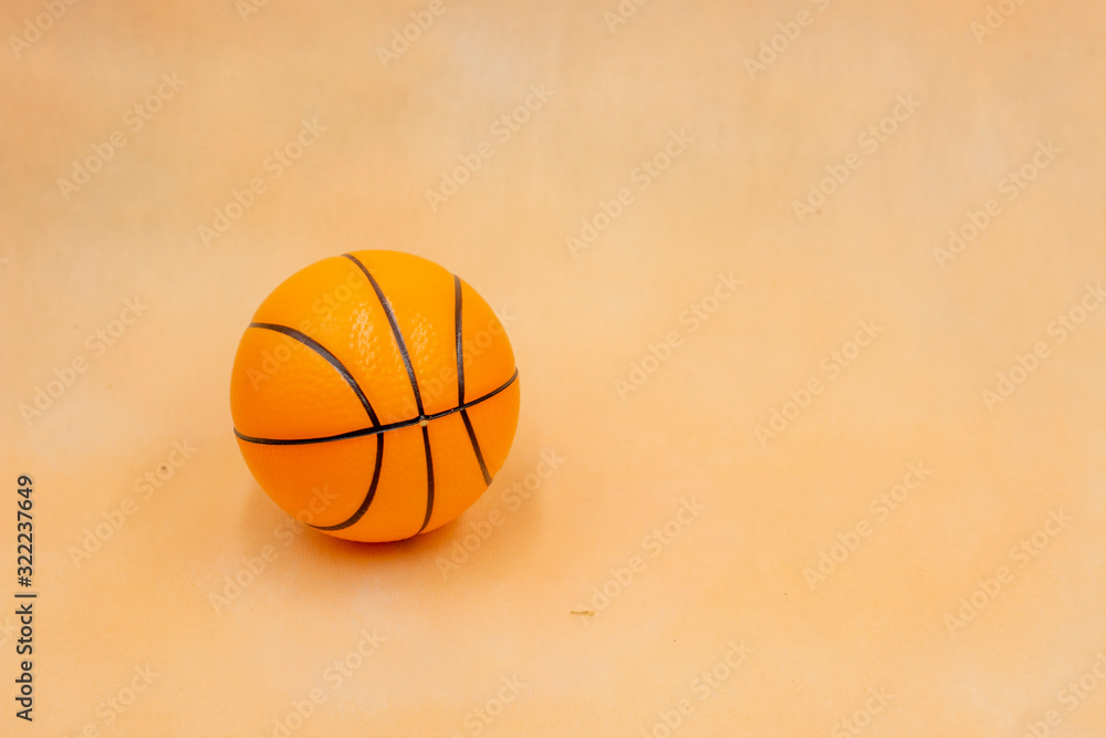 Basketball is on orange background