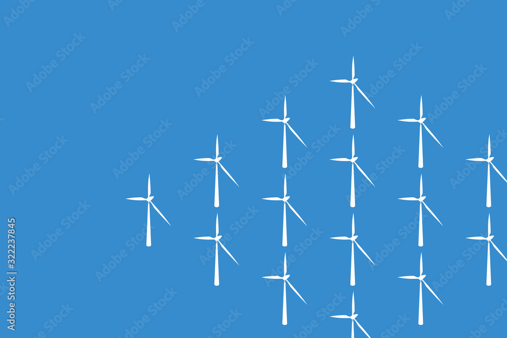 Wind turbine farm isometric illustration, copy space composition. Wind turbine farm isometric illustration, copy space composition.
