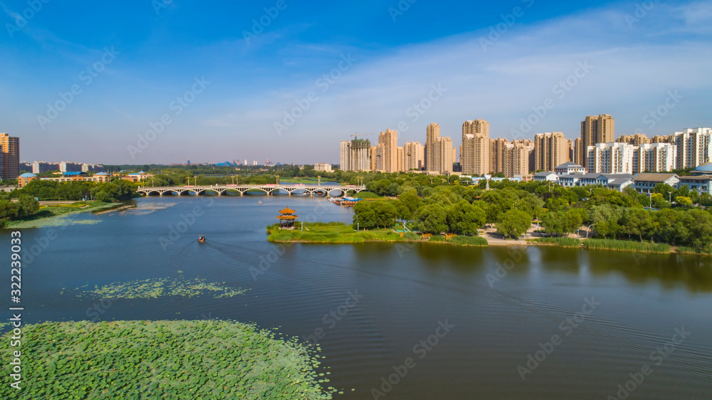 Waterfront City Architectural Scenery, Hebei Province, China Waterfront City Architectural Scenery, Hebei Province, China