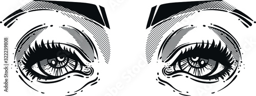 Beatifull realistic eyes.Hand drawn vector illustrathion.