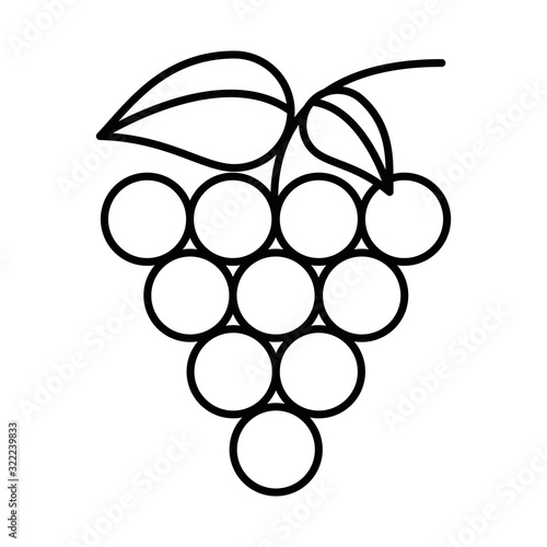 grapes fresh fruits isolated icon