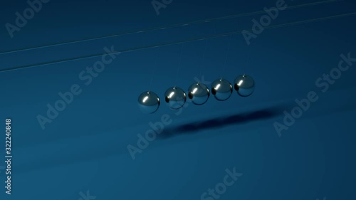 Newton's cradle model moving.