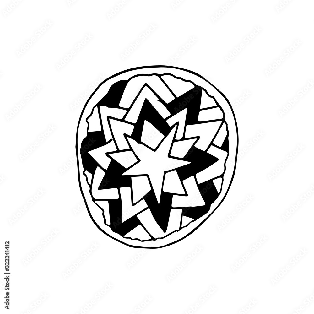 Orange fruit icon in hand drawn style. Vector illustration Orange fruit icon in hand drawn style. Vector illustration