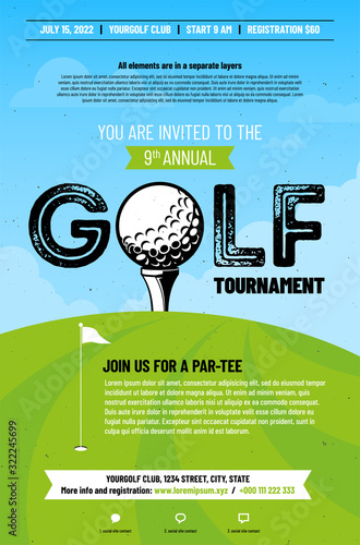 Poster template for golf tournament