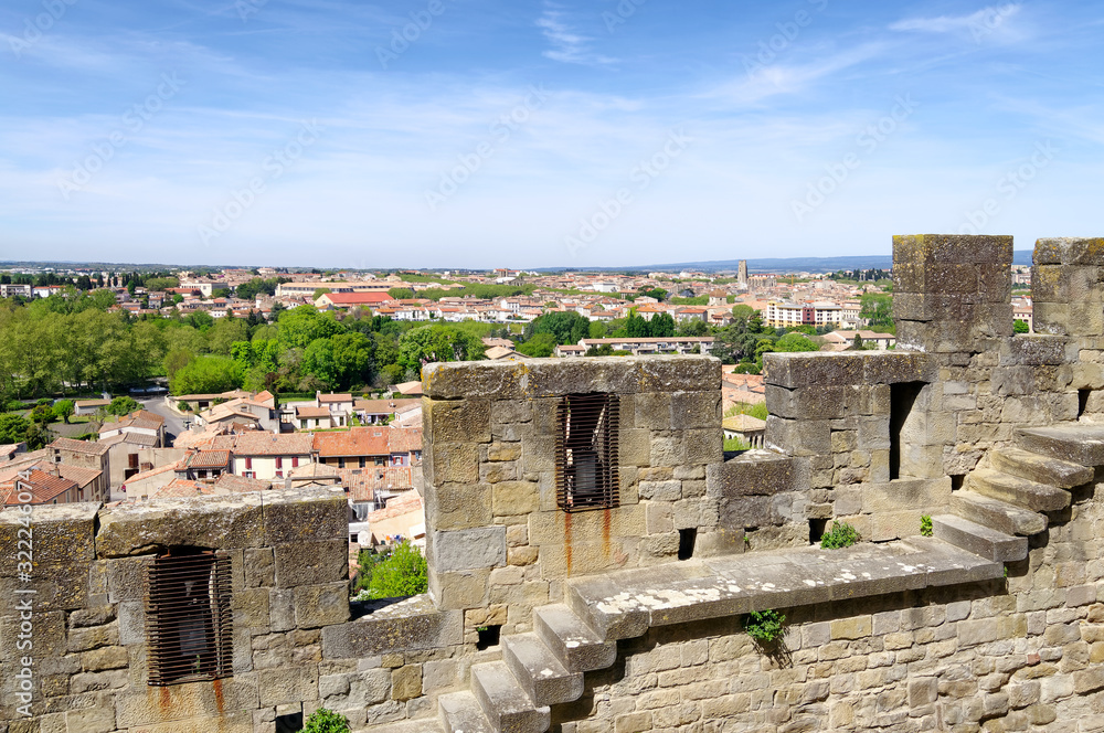 Obraz Panorama view of Carcassone  city  fototapeta, plakat