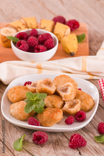 Banana fritters.