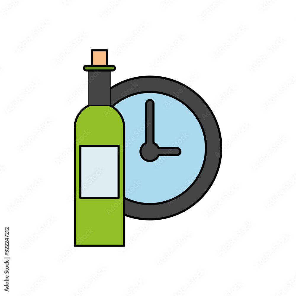 wine bottle drink with time clock wine bottle drink with time clock