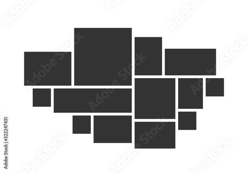 Photo collage frames template for interior design. Vector collage layout for photo montage.
