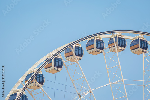 Big ferris wheel with blue sky