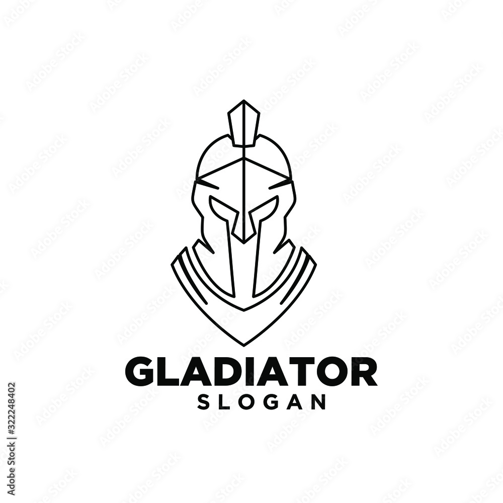 head gladiator line spartan logo icon design head gladiator line spartan logo icon design