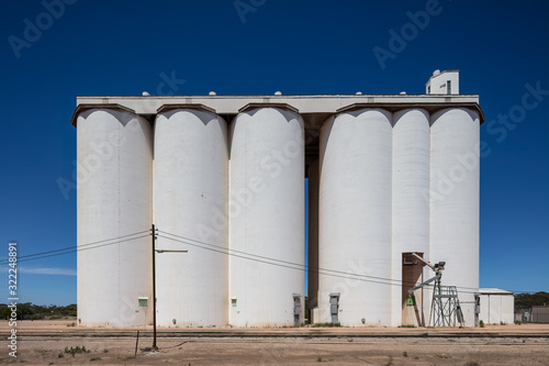 Grain silos situated in the wheat belt region of South Australia