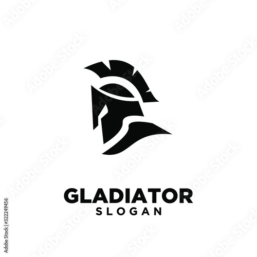 Fotografia head gladiator spartan logo icon design