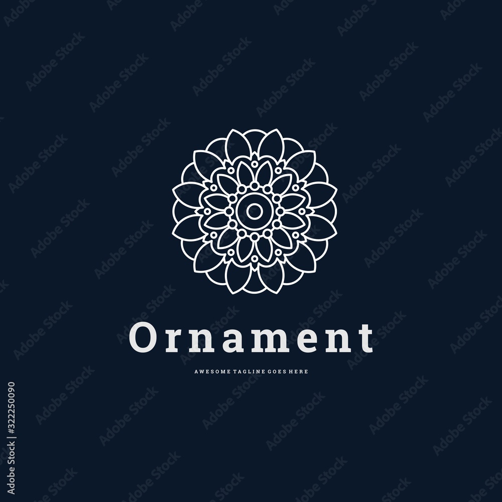 Vector Logo Illustration Ornament Infinity Line Art Style Vector Logo Illustration Ornament Infinity Line Art Style