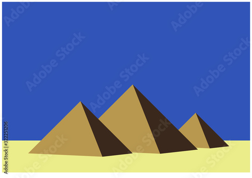 Flat design of pyramids Giza illustration vector