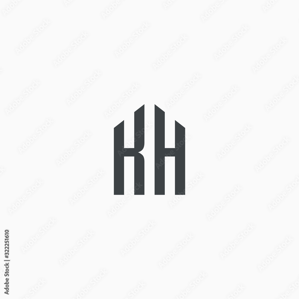Letter KH logo design template vector Letter KH logo design template vector