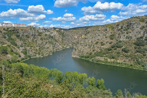 View at the Douro river and landscape around, cliffs with small vegetation and rocks