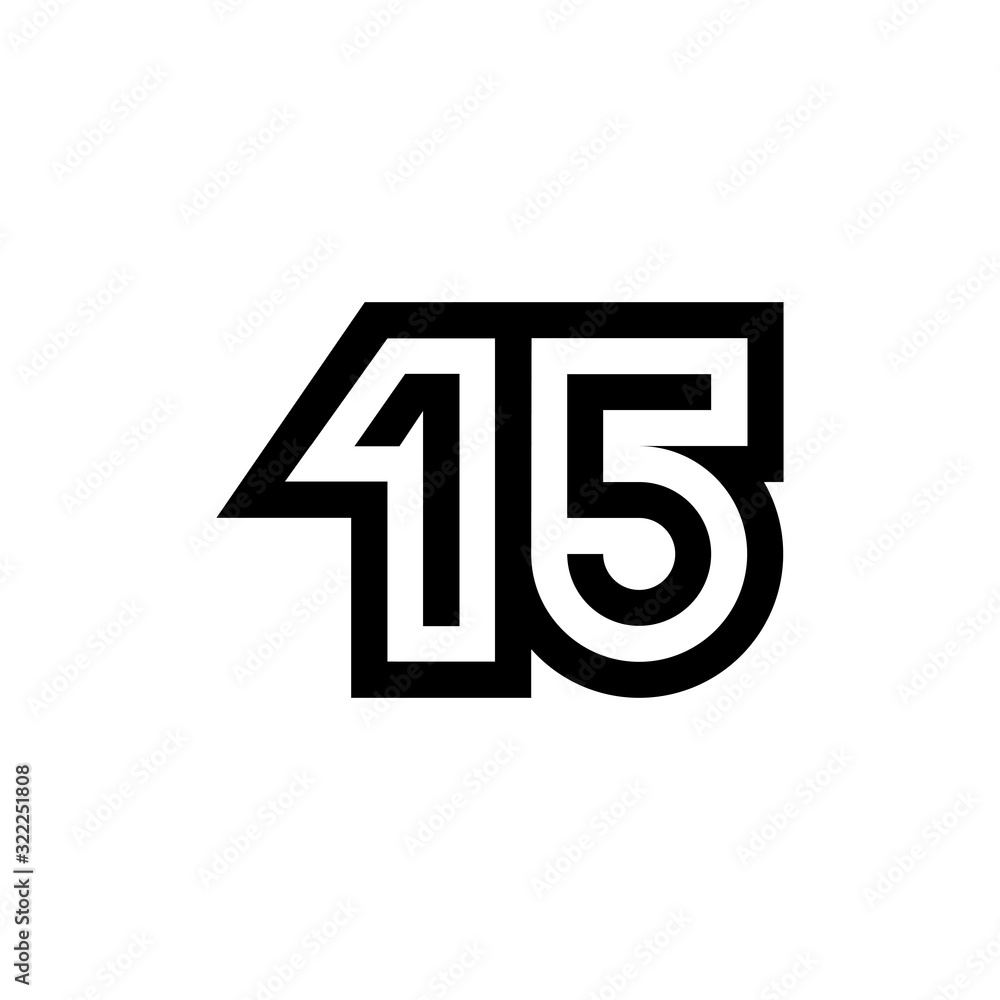 Number 15 vector icon design Number 15 vector icon design