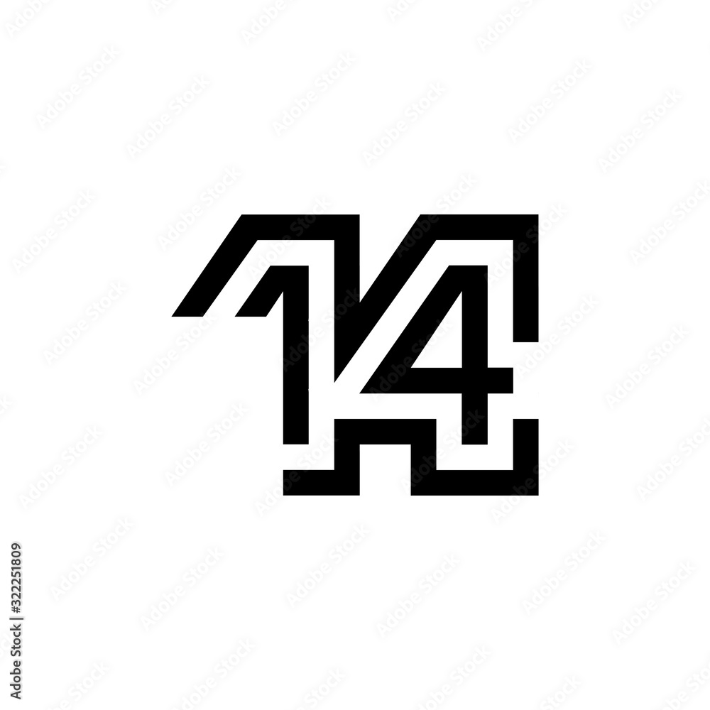 Number 14 vector icon design Number 14 vector icon design