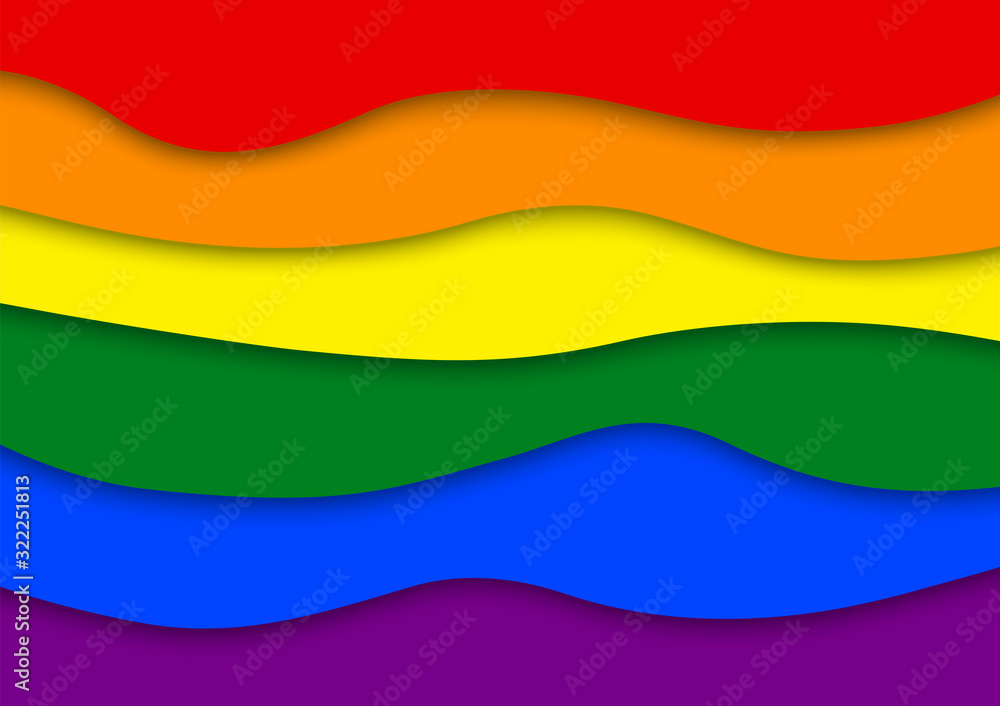 LGBT rainbow flag with wave pattern LGBT rainbow flag with wave pattern