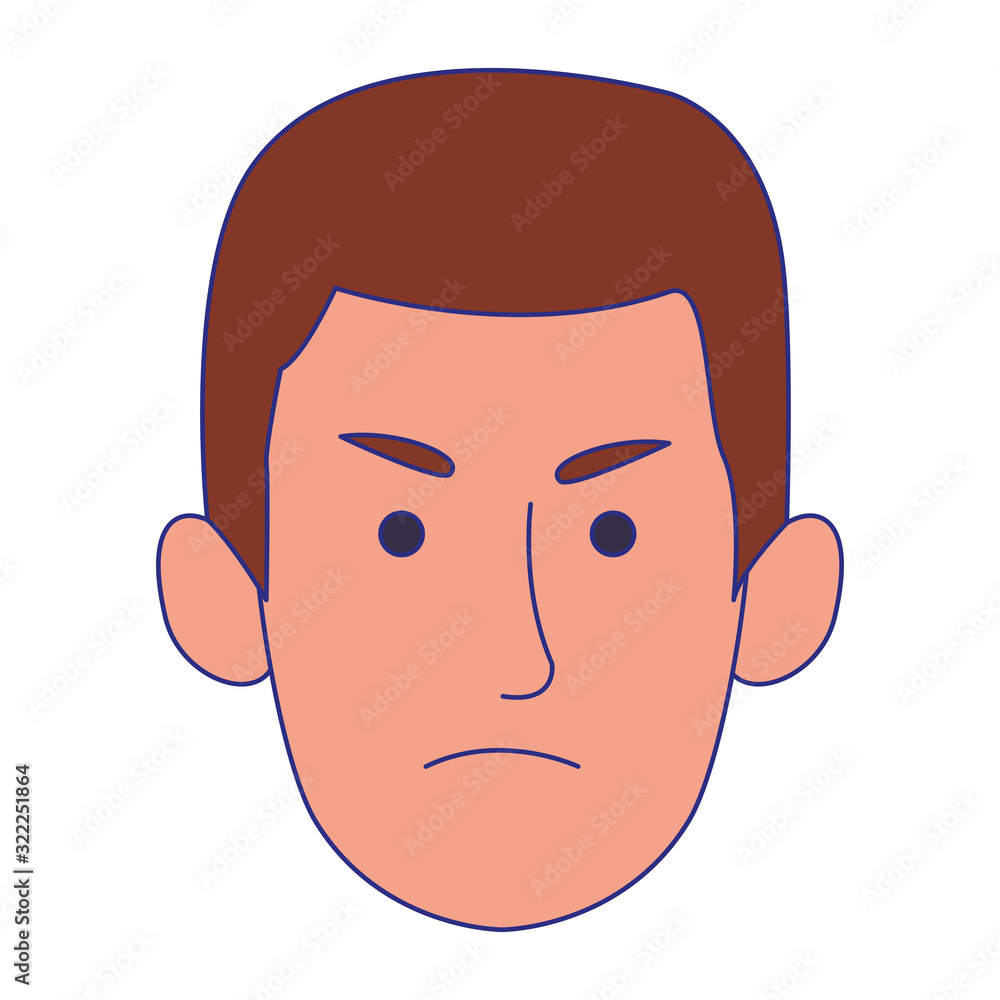 cartoon man face with angry expression cartoon man face with angry expression