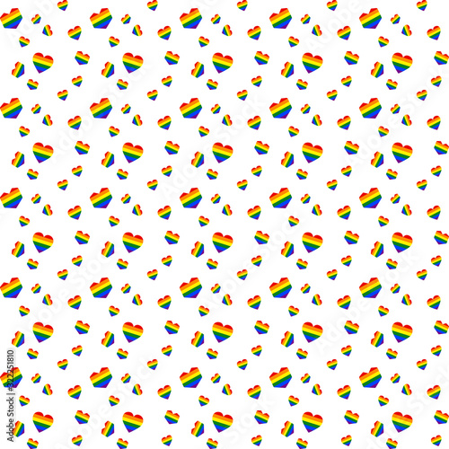 LGBT pride flag or rainbow pride flag with heart pattern