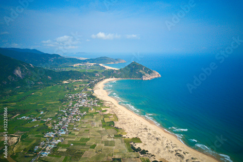 Aerial image of coastal lines near Quy Nhon, Vietnam. photo