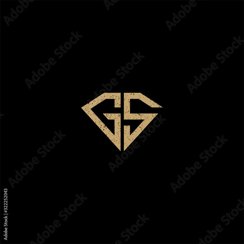 Letter GS/SG logo design template. Initial, Alphabet, Font.