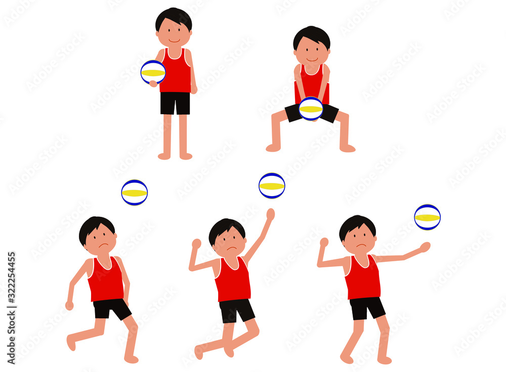 Naklejka Beach volleyball, man, sports