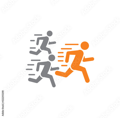 Running related icon on background for graphic and web design. Creative illustration concept symbol for web or mobile app