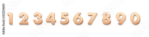 Birthday numbers 3D vector illustrations set. Realistic digits from one to zero. Festive sign cliparts pack. Creative symbols isolated on white background. Banner design elements collection.