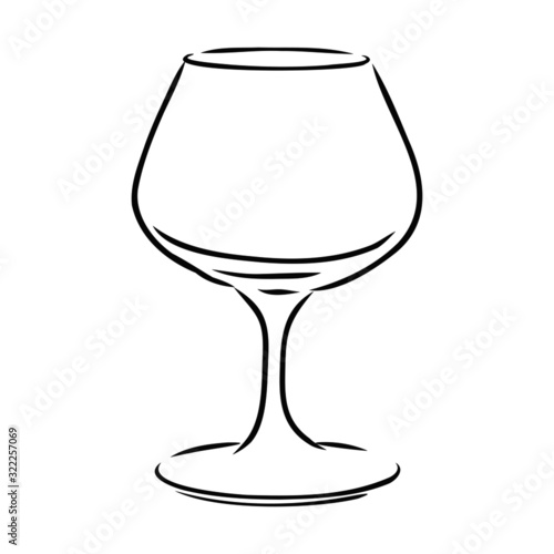 empty wine glass isolated on white background