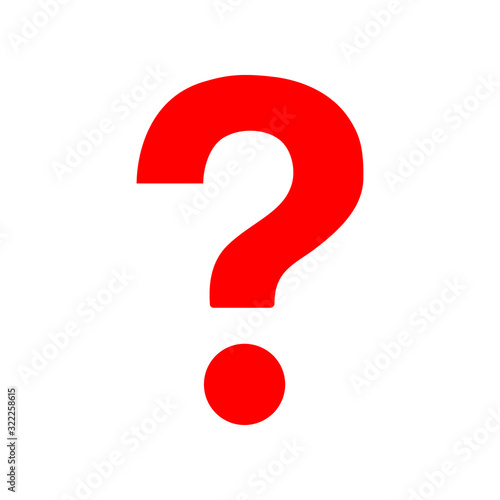Red Question mark vector icon design template on white background, Ask symbol, FAQ and help pictogram