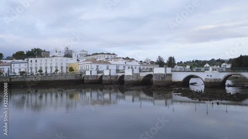 Tavira city view with river gilao in Algarve, Portugal