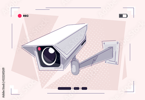 Vector illustration of an outdoor CCTV camera