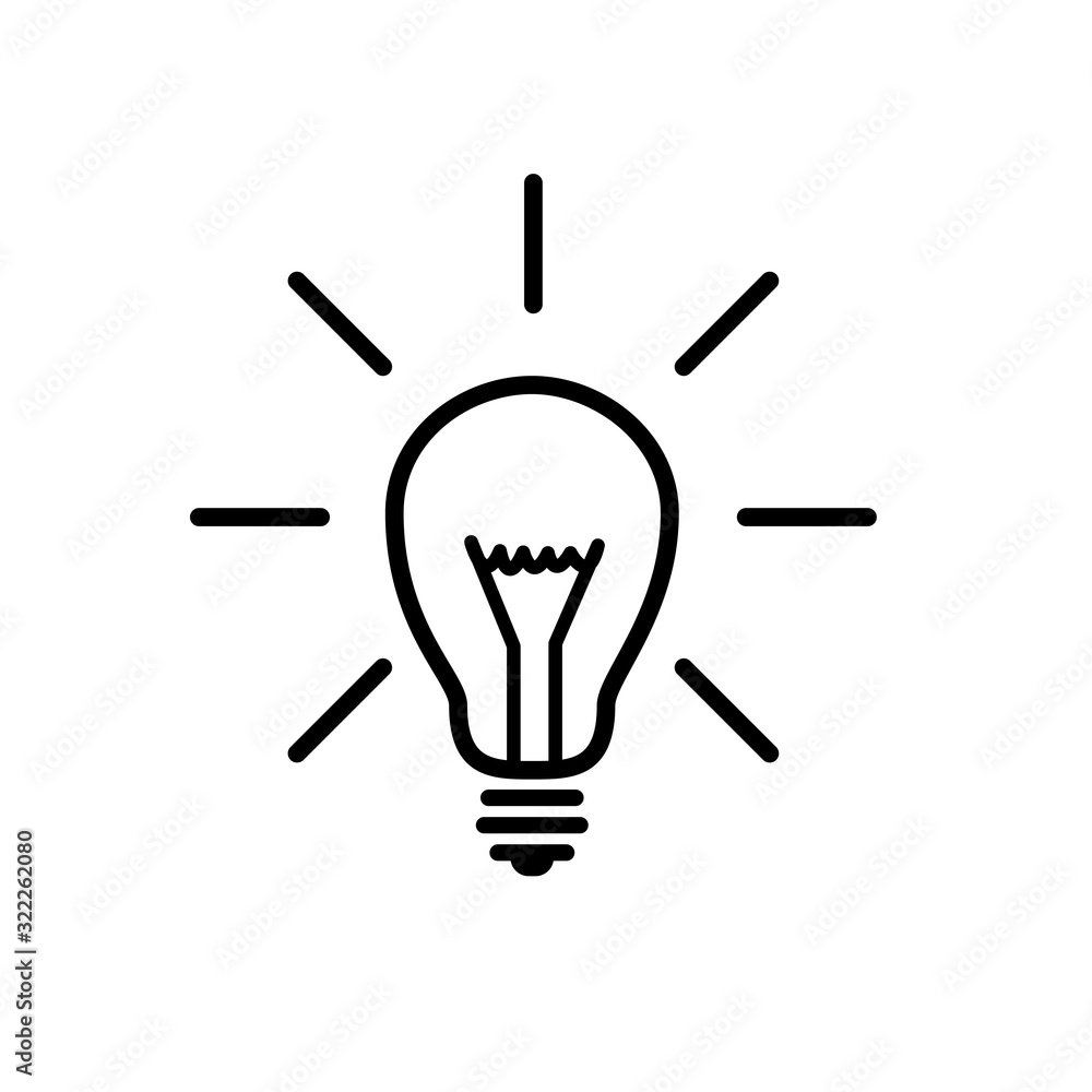 Conceptual Lightbulb Silhouette Idea Icon Conceptual Lightbulb Silhouette Idea Icon