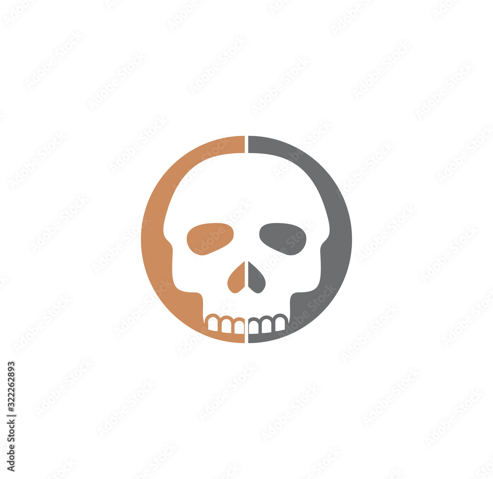 Skull icon on background for graphic and web design. Creative illustration concept symbol for web or mobile app