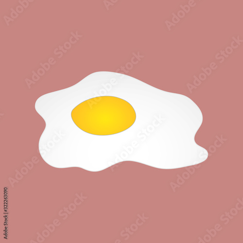 Doodle omelette icon, kids hand drawing art egg. Food vector stock illustration