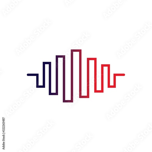 Sound waves vector illustration design template