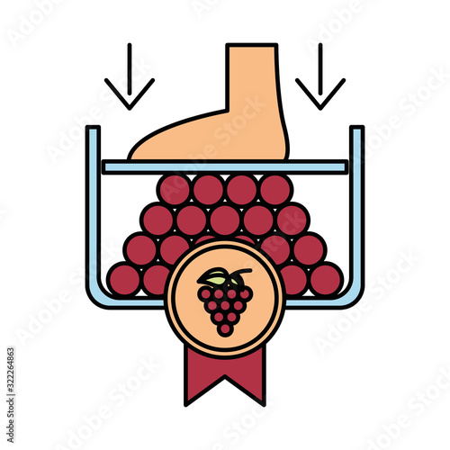 grapes fresh fruits with crushing foot