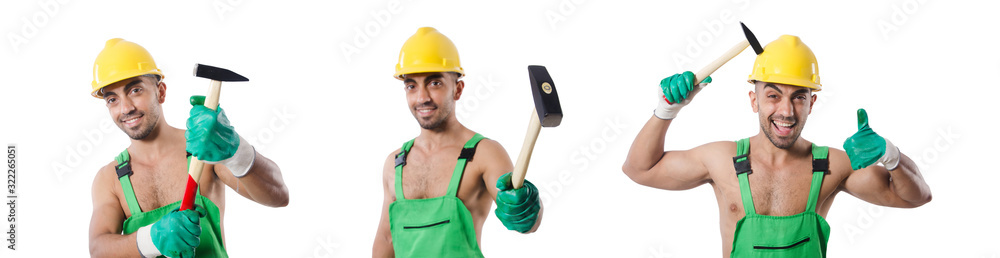 Industrial worker isolated on the white background Industrial worker isolated on the white background