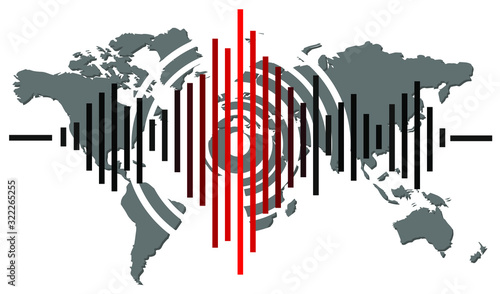 Earthquake background. seismogram for seismic measurement.