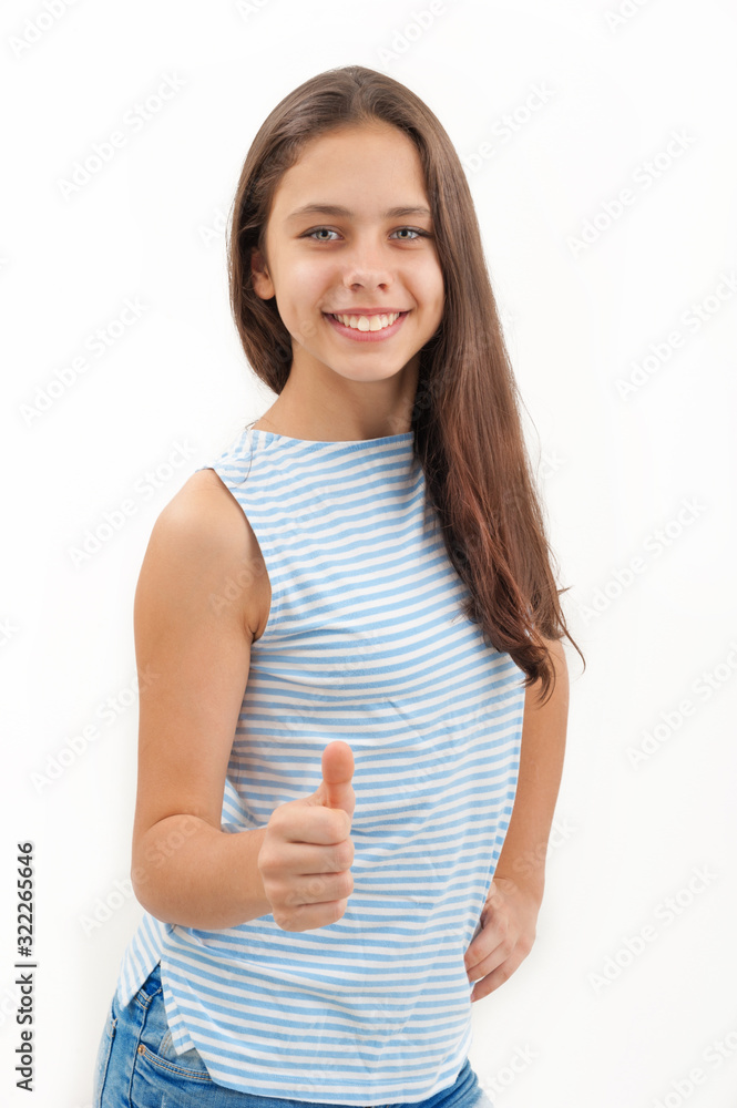 Girl on a white background Girl on a white background